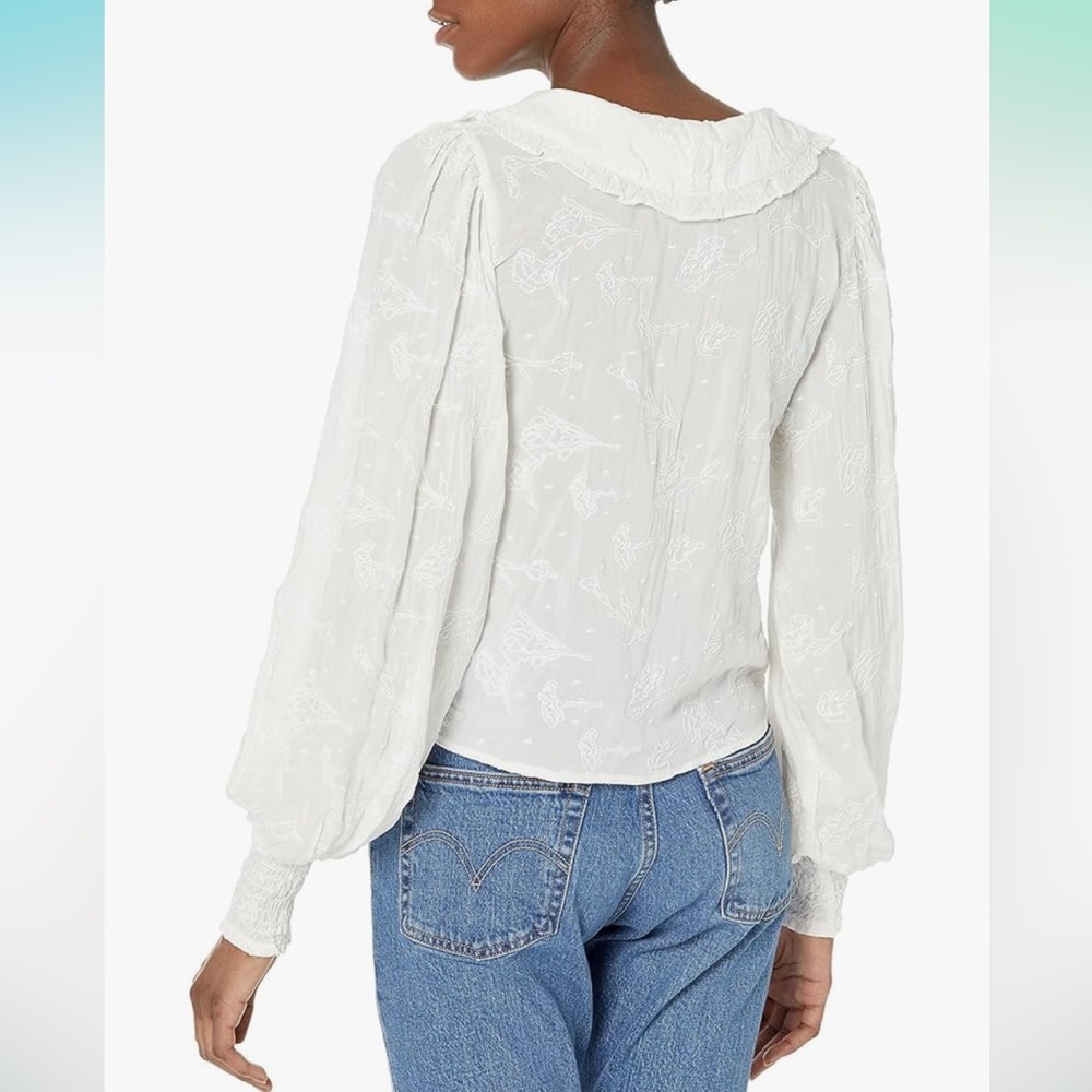 BB DAKOTA Steve Madden White Women's Nobodys Baby Top Size Large - Picture 2 of 10